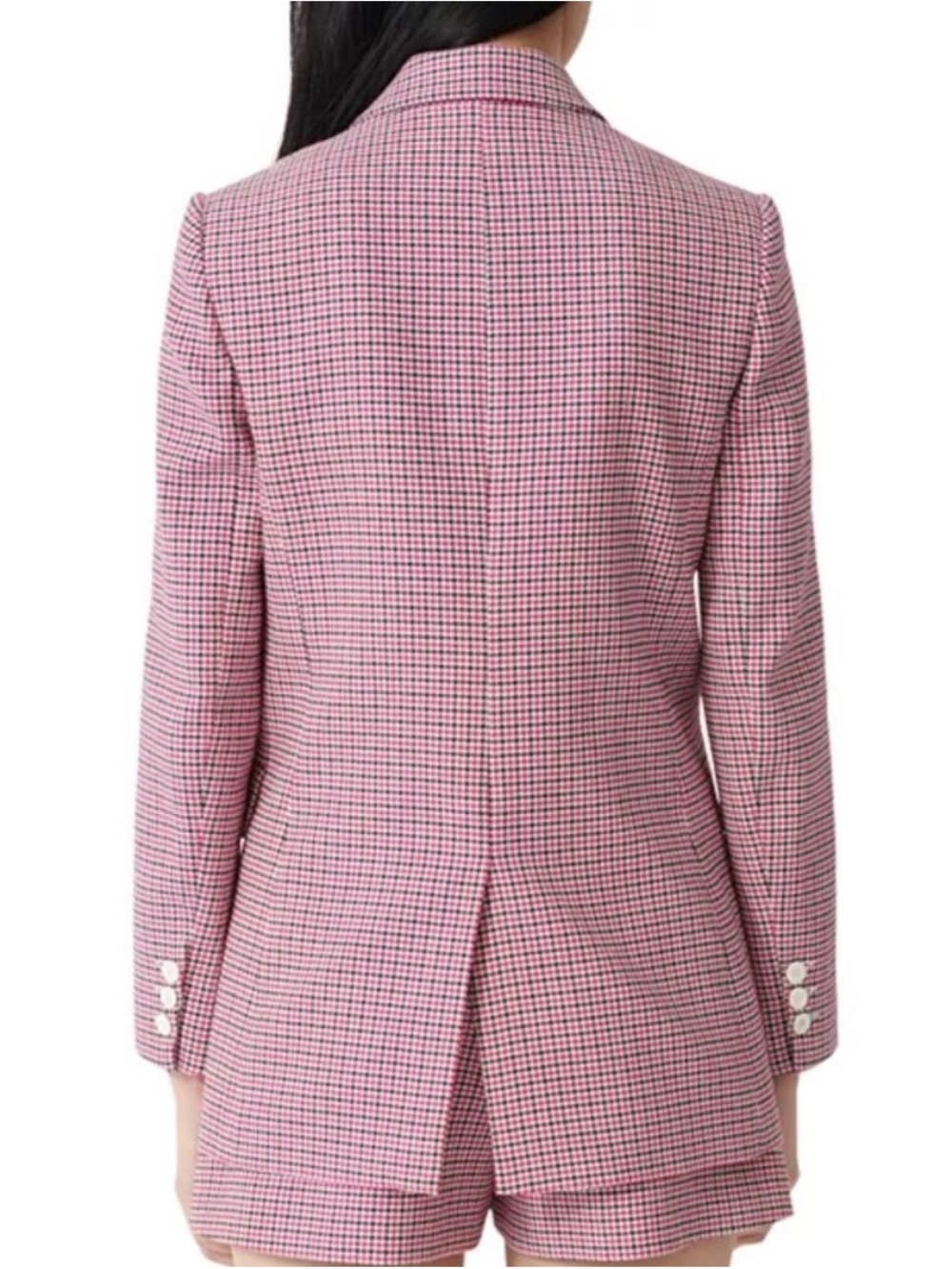 Maje Pink Houndstooth Double-Breasted Blazer - Picture 15 of 16